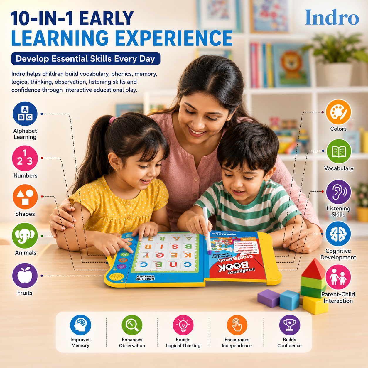 Indro Smart Talking Book — Interactive Learning Book for Kids | Flat 50% OFF, Now ₹789