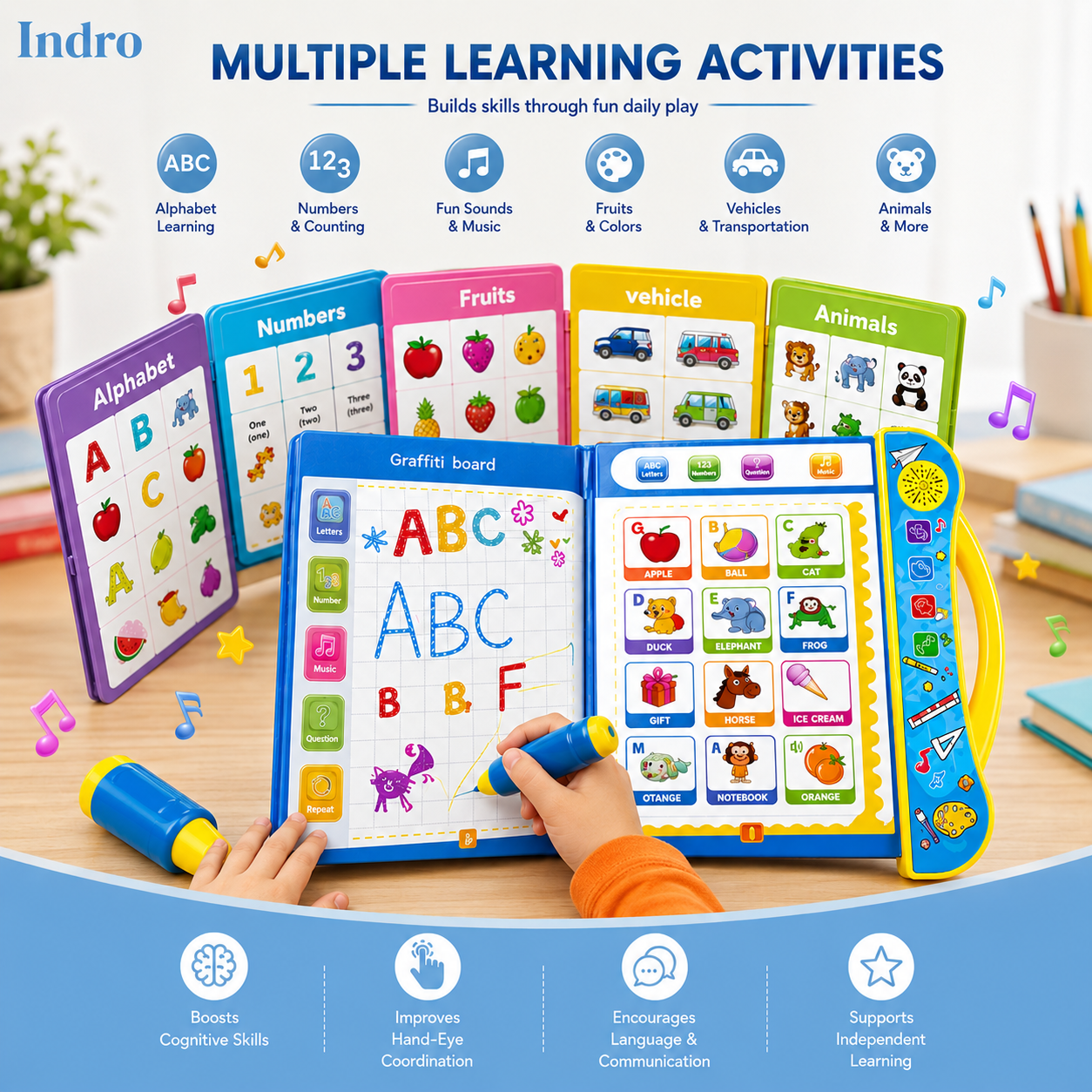 Indro Smart Talking Book — Interactive Learning Book for Kids | Flat 50% OFF, Now ₹789
