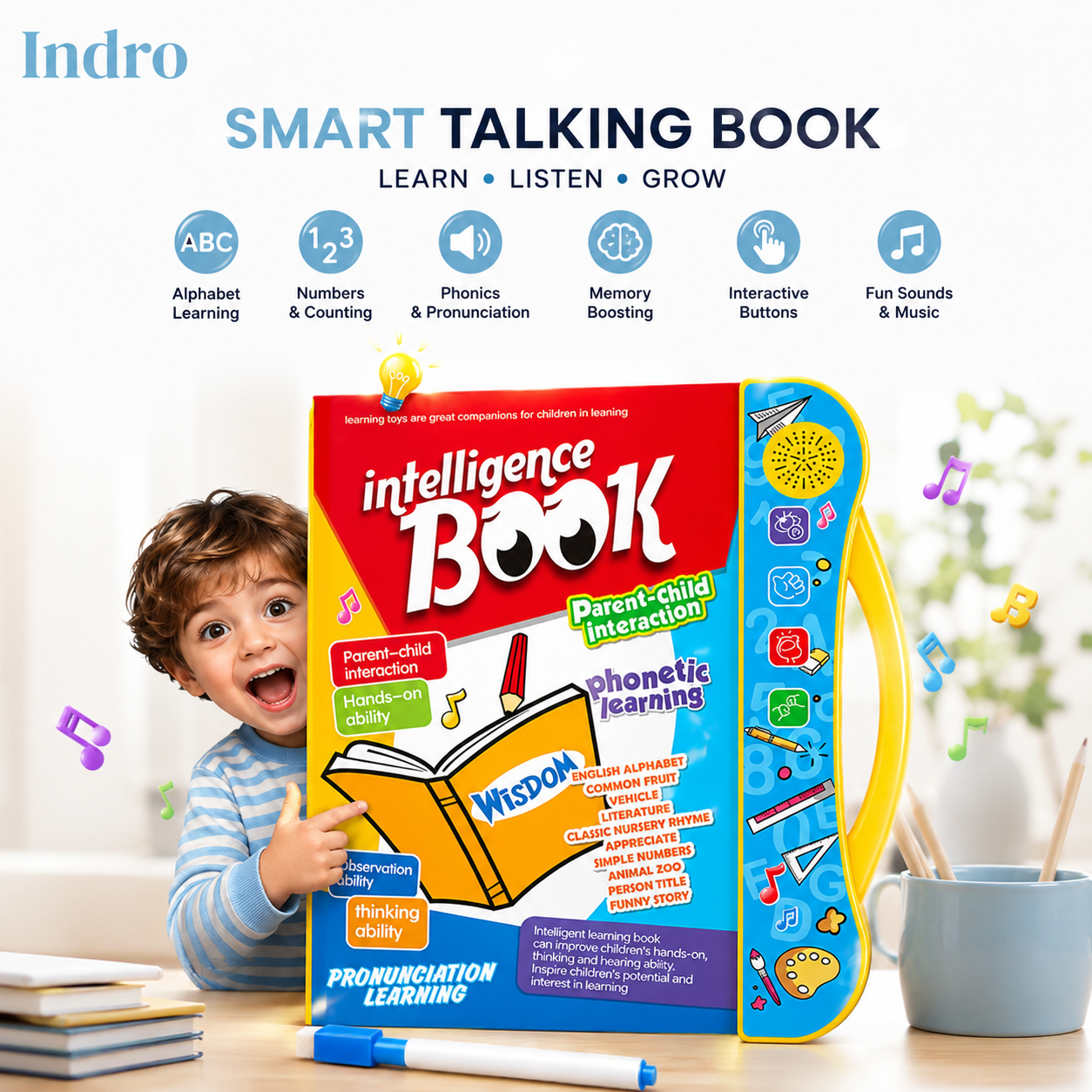 Indro Smart Talking Book — Interactive Learning Book for Kids | Flat 50% OFF, Now ₹789