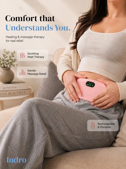Period Cramp Relief Device | Heat + Massage in One | 50%Off + 6-Month Guarantee