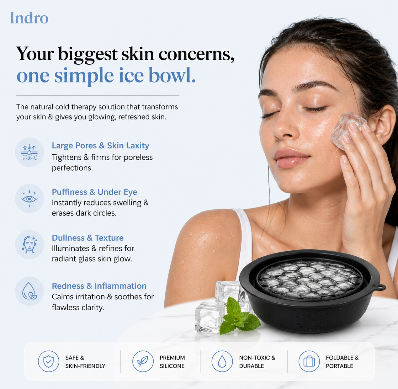 Silicone Ice Face Bowl — Collapsible Cold Plunge Ritual | 50% Off + Free Shipping