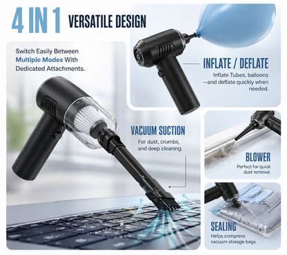 Indro 3-in-1 Mini Vacuum Cleaner | Flat 50% OFF + Free Shipping