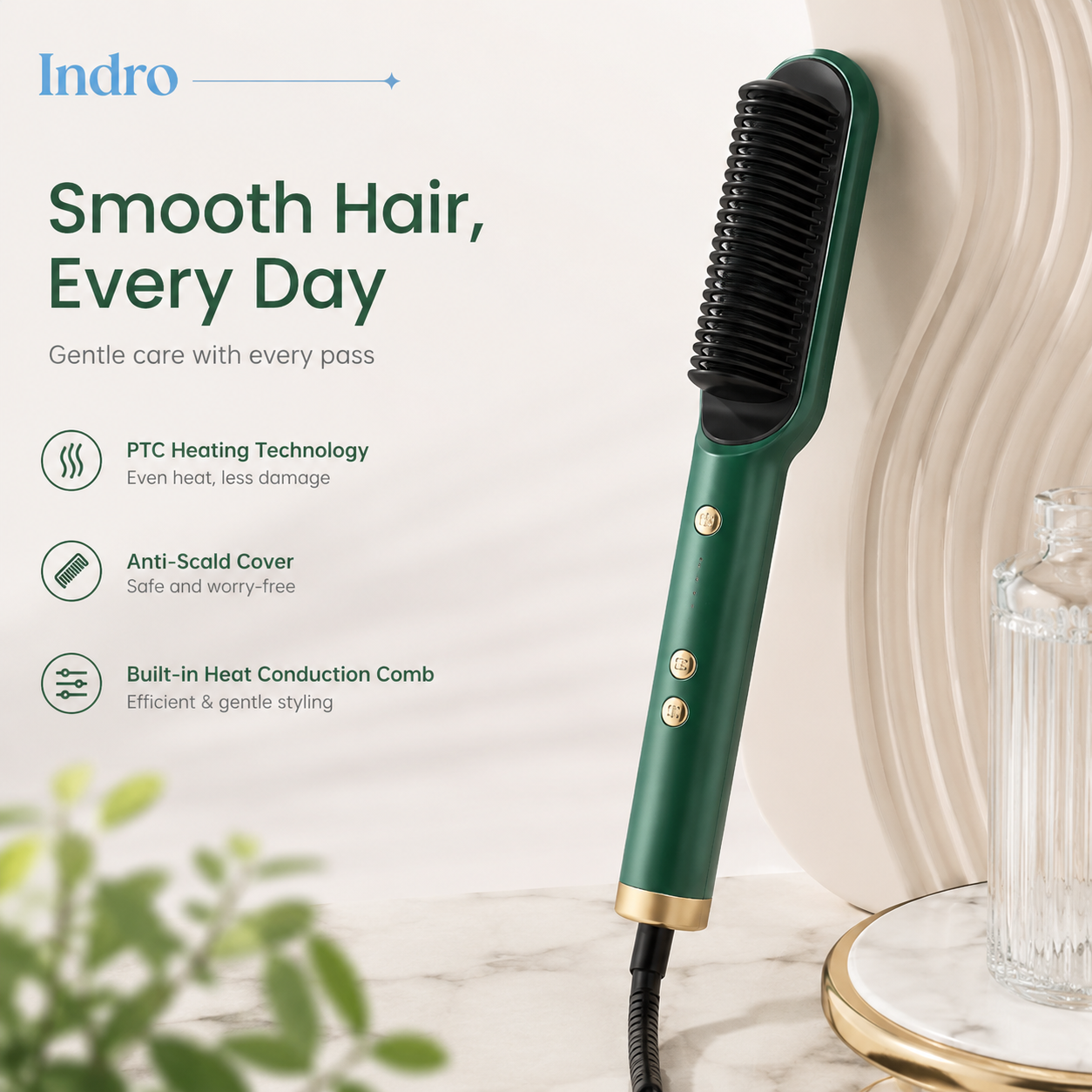 Salon Style Hair Brush | Straight Hair in 60 Seconds | Flat 70% Off — ₹1,099