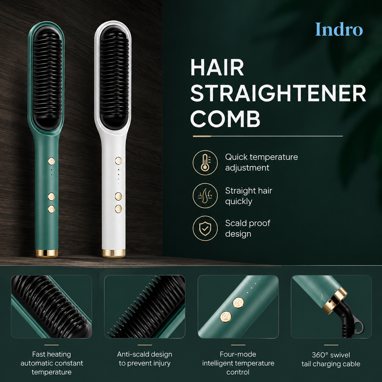 Salon Style Hair Brush | Straight Hair in 60 Seconds | Flat 70% Off — ₹1,099