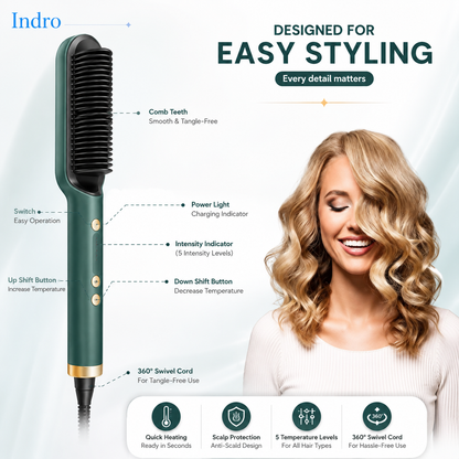Salon Style Hair Brush | Straight Hair in 60 Seconds | Flat 70% Off — ₹1,099
