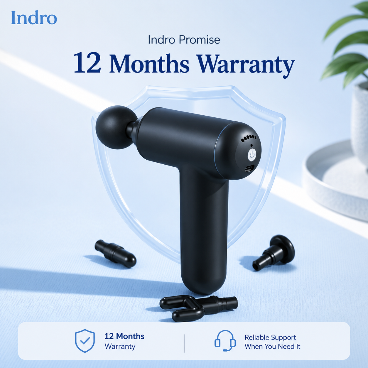 Indro Massage Gun | Deep Tissue Percussion Therapy — 50% OFF + 1 Year Warranty