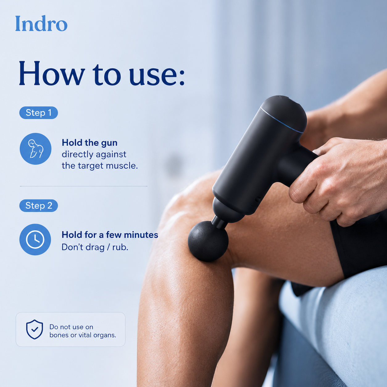 Indro Massage Gun | Deep Tissue Percussion Therapy — 50% OFF + 1 Year Warranty