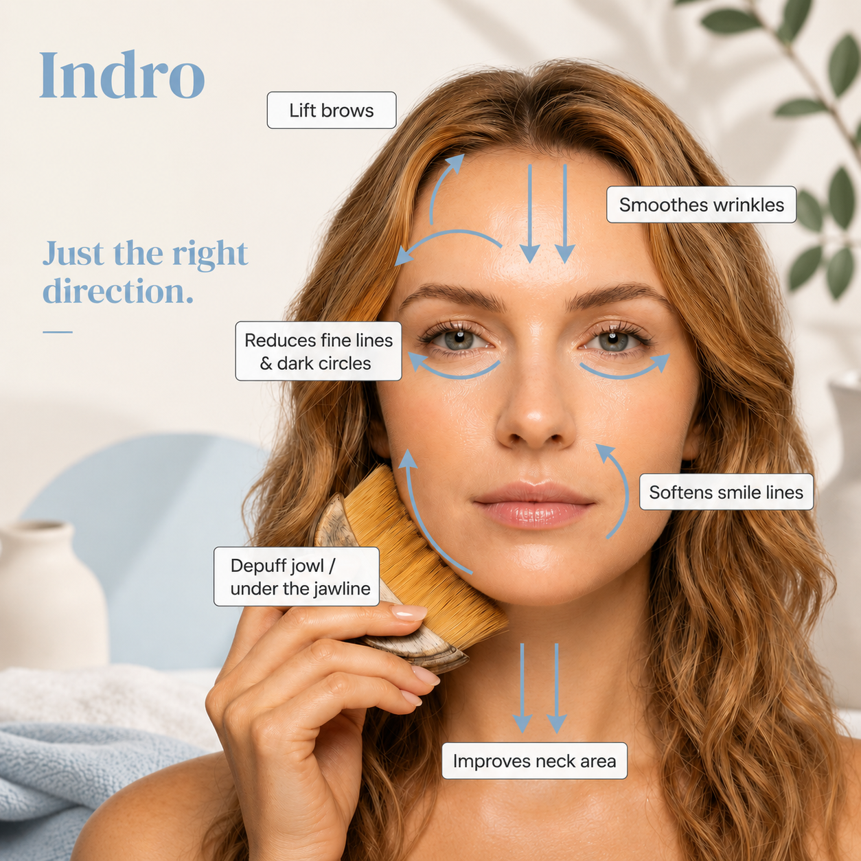 Indro Glow Brush — De-Puff. Sculpt. Glow.  Flat 70% Off | ₹799 (was ₹2999) | Free Shipping