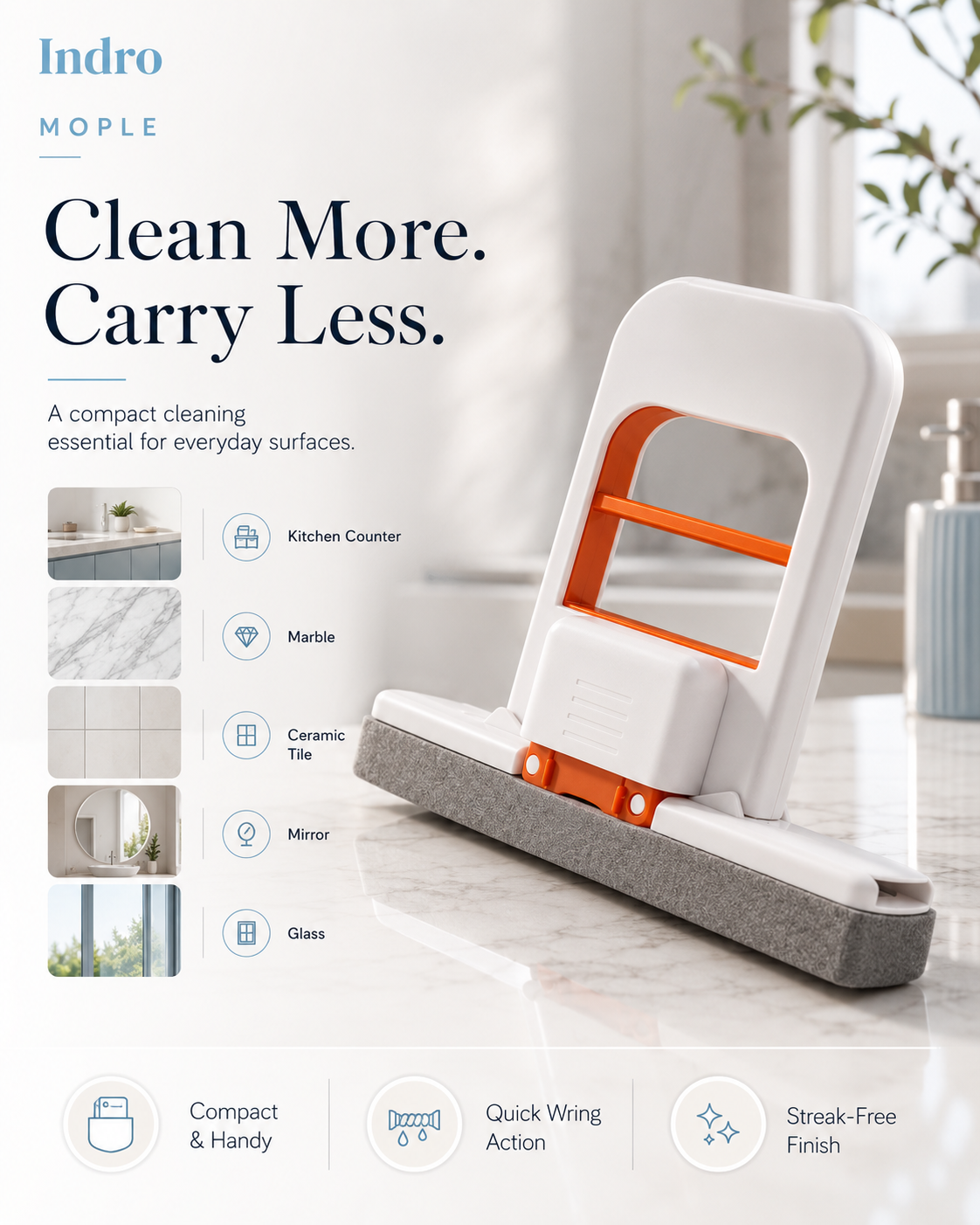 Moplé™ — The Self-Wringing Mop | ₹499 (was ₹1,299) · Free Shipping